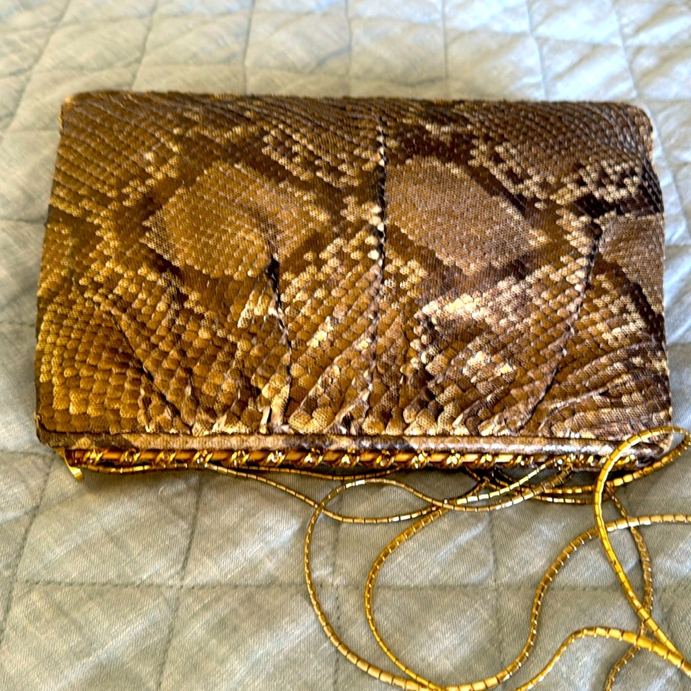 Judith Leiber genuine snakeskin evening bag